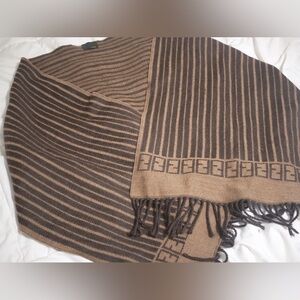 Vintage FENDI Monogram Striped Wool Scarf
